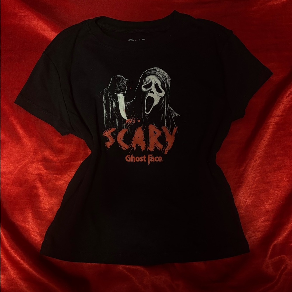 Ghost Face Black Crop Top